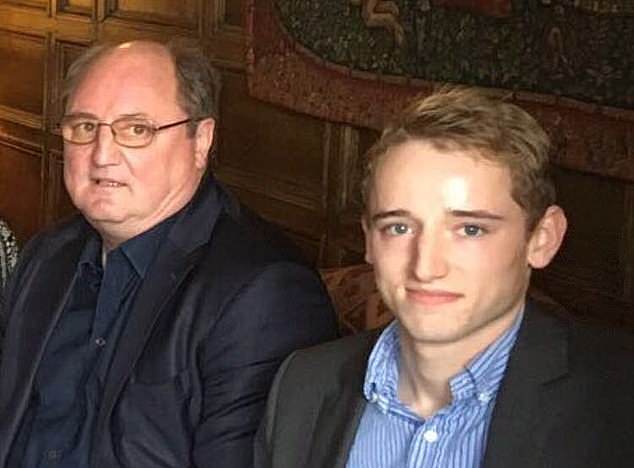Lord Monson with his younger boy, Rupert, who took his own life while in the grip of cannabis-induced psychosis