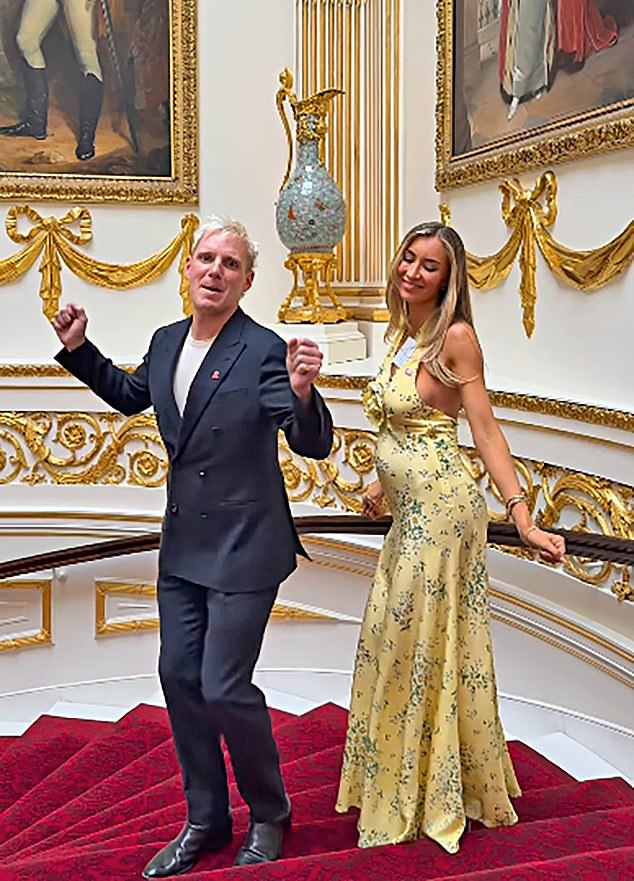 Jamie dancing with his wife Sophie at Buckingham Palace