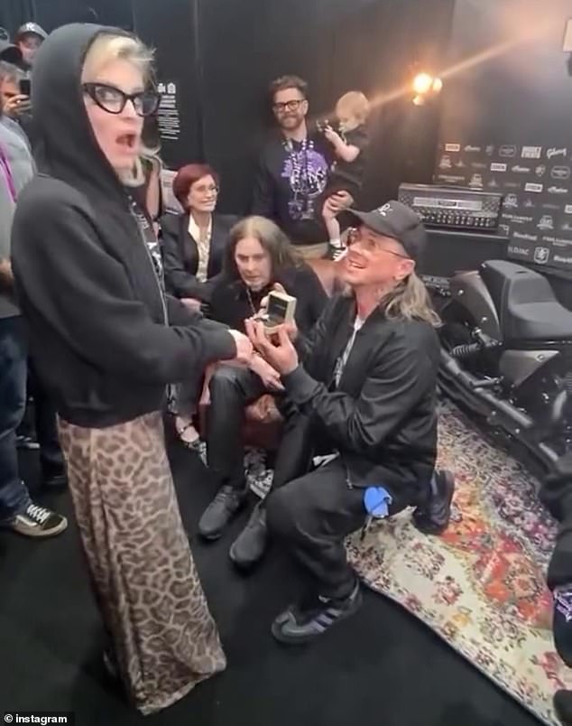 The evening was even more memorable as Ozzy was supported by his family. Kelly was also in attendance and her partner Sid Wilson proposed to her backstage in front of her parents