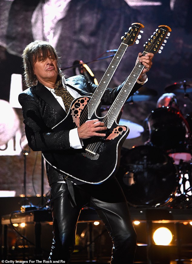Sambora, pictured in April 2018, has lived in or around LA for nearly 40 years and currently resides in a lavish $32m mansion in upscale Laguna Beach in neighboring Orange County