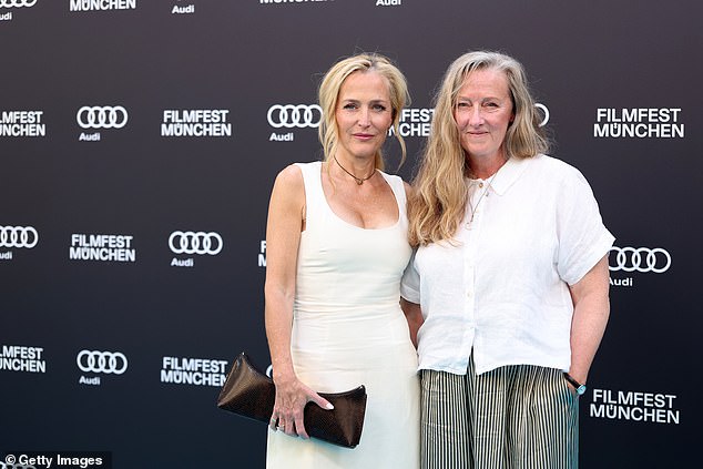 Gillian Anderson and Raynor Winn attend the CineMerit Award photocall and the premiere of The Salt Path film