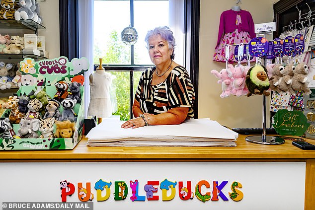 Alison McCabe, pictured at her Puddleducks store in Diggle, said it 'hurts' to be told by Jellycat that her business is 'not good enough for them' after promoting the brand for almost two decades