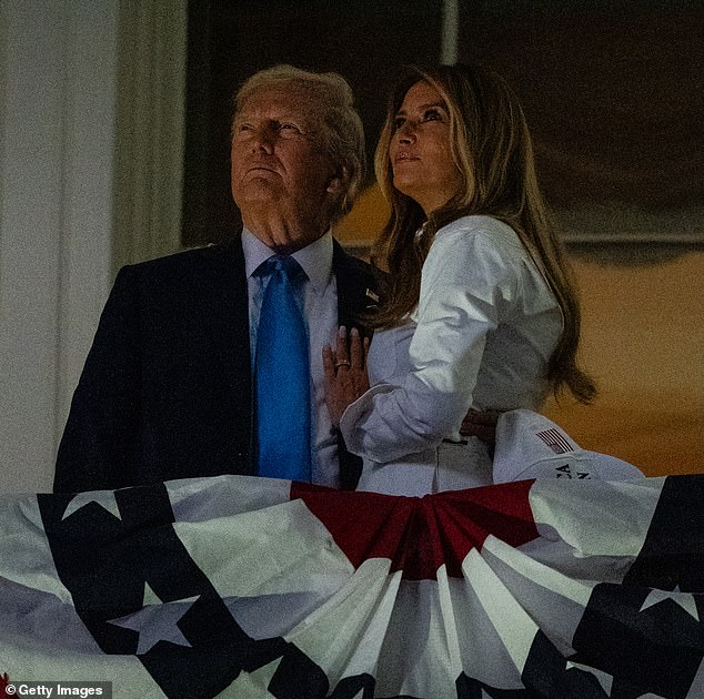 'Their appearance on the balcony on Independence day involved some coy kisses that delighted the crowd and made the couple look almost like newly-weds,' she continued