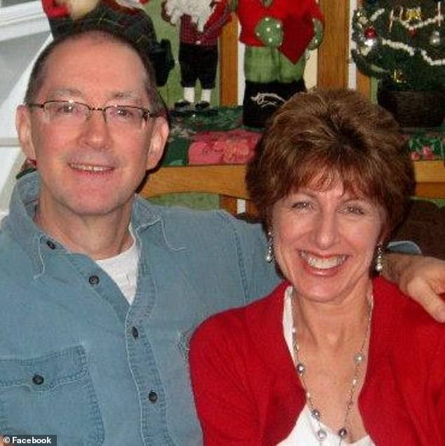 Justin Mohn's father, Michael, and his mother, Denice. Michael was found beheaded in a bathroom on January 30, 2024, after refusing a citizen's arrest, his son said