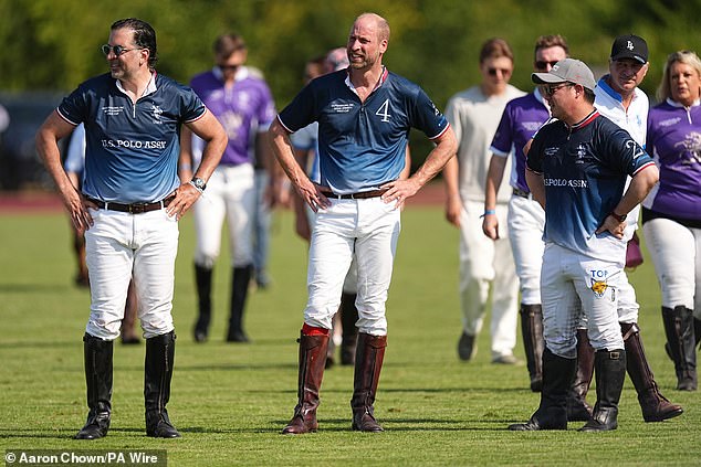 The Prince of Wales (second left) with his team after taking part in the Out-Sourcing Inc. Royal Charity Polo Cup 2025, which raises money for causes supported by the Prince and Princess of Wales