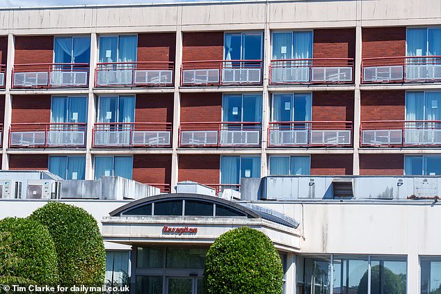 Hillingdon, which is close to Heathrow, has at any time an average of 2,700 asylum seekers housed in hotels surrounding the airport. Pictured: Crown Plaza hotel near Heathrow
