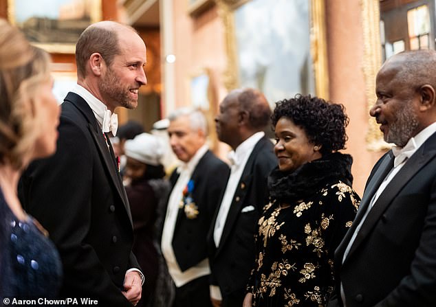 Prince William did not wear breeches during a reception for members of the Diplomatic Corps at Buckingham Palace in November 2024 and photos were released from the waist up