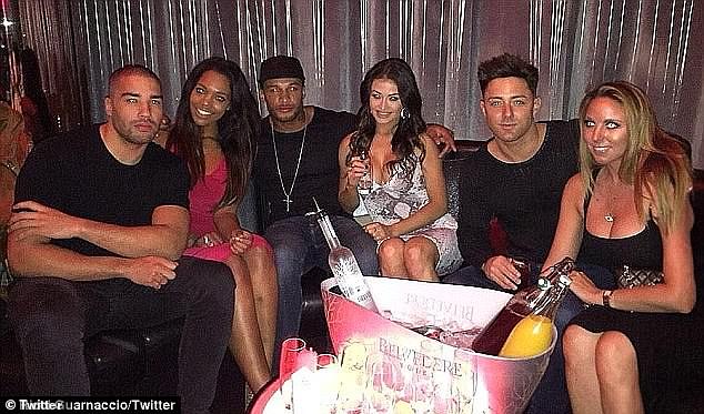 After being dumped by Brook, McIntosh (third left) was romantically linked to a string of TV personalities, among them Jess Impiazzi (third right)