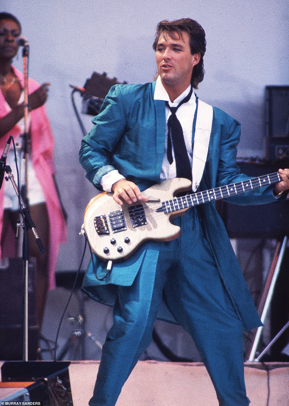 British singer Martin Kemp in an electric-blue suit as he performed to a packed stadium