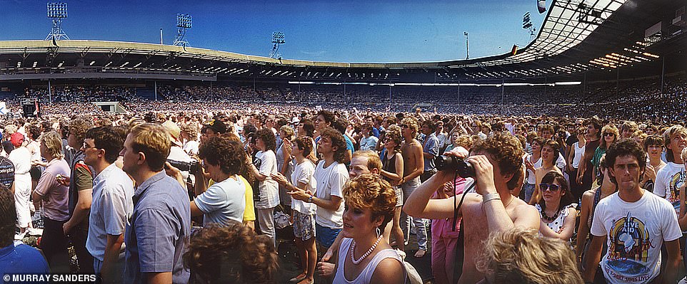 Unlike normal events at Wembley, where the crowd filtered in over a few hours, Wembley Way was full of thousands of people arriving early so that when the gates opened they could make a dash for the stage, says Sanders