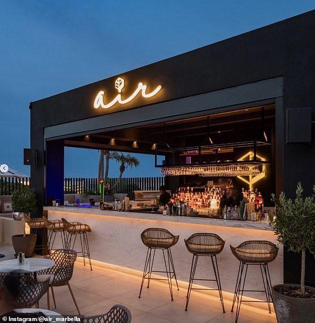 Air Bar, run by Marbella firm Breathe, has previously partnered with Nero Vodka - a known front for the Kinahan Cartel