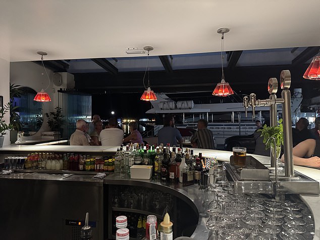 The view from within the infamous bar. It is unclear who owns Sinatra Bar, which is in Marbella's Puerto Banus area