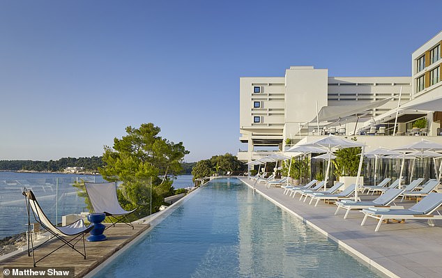 Hayley says the hotel's 'pièce de résistance is the very long infinity pool stretched out across the roof, looking out onto sweeping views of the Adriatic'