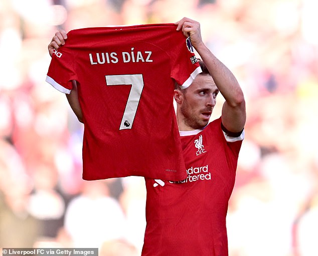 It was Jota's idea to hold up Luis Diaz's shirt in October 2023 after the Colombian's father, Luis Manuel, had been kidnapped in their hometown of Barrancas