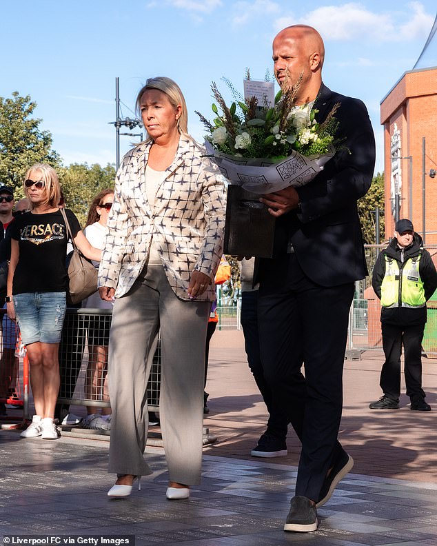 Liverpool manager Arne Slot and his wife Mirjam have paid their respects to Diogo Jota and his brother Andre after their tragic death