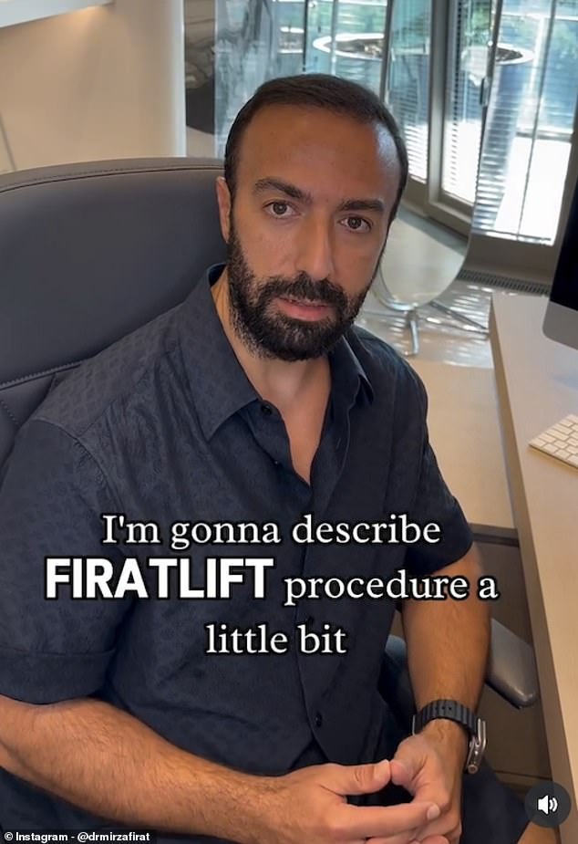 Dr Mirza Firat, who carried out the procedure on Shekinah Garner, says his technique is used for facial beautification and rejuvenation