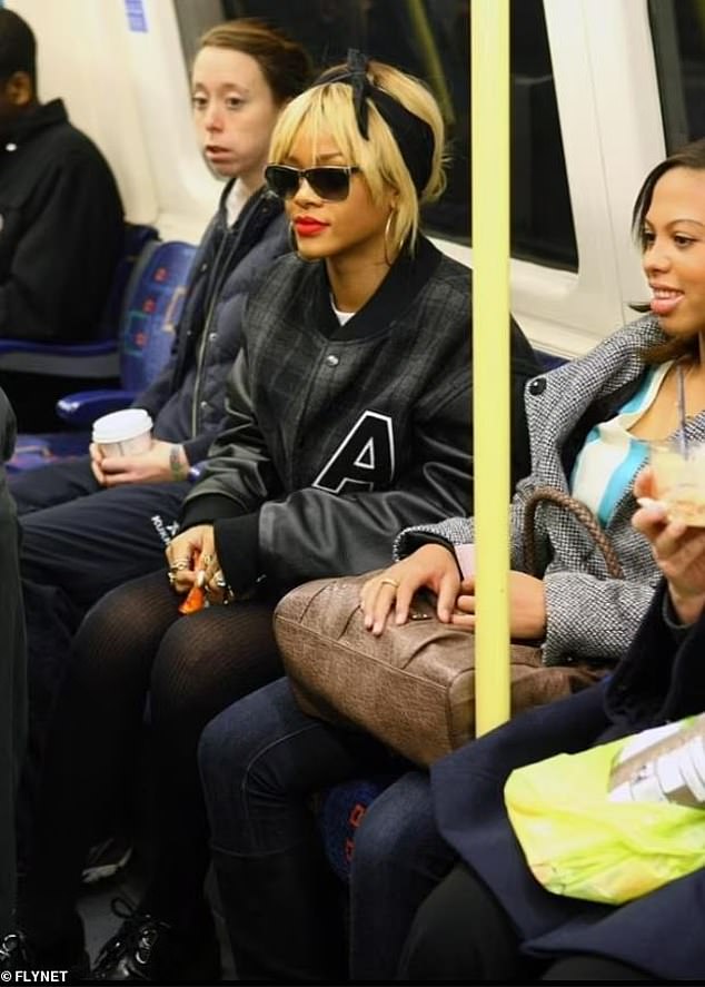 Rihanna was snapped on the Jubilee Line as she headed to the O2 Arena to rehearse in 2012