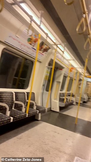 Welsh star Catherine Zeta-Jones shared a series of snaps during her own tube journey