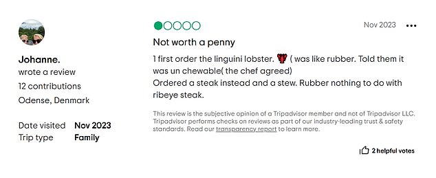 Previous foodies have slammed the restaurant as 'disappointing', 'tasteless' and a 'ripoff' and questioned how the celebrity cook had managed to get any Michelin stars at all