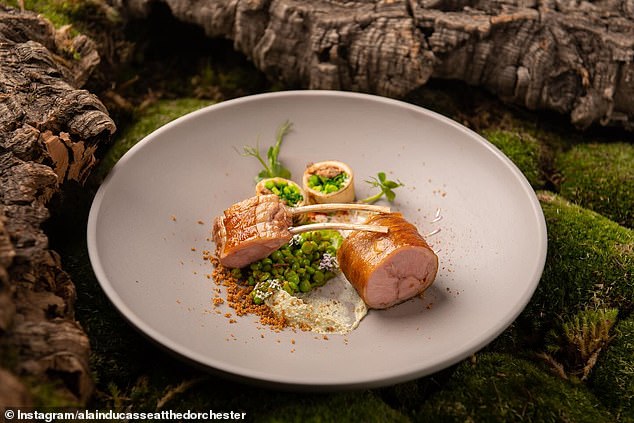 The menu offers pigeon served with wild garlic and marigold or milk-fed lamb from the Pyrénées