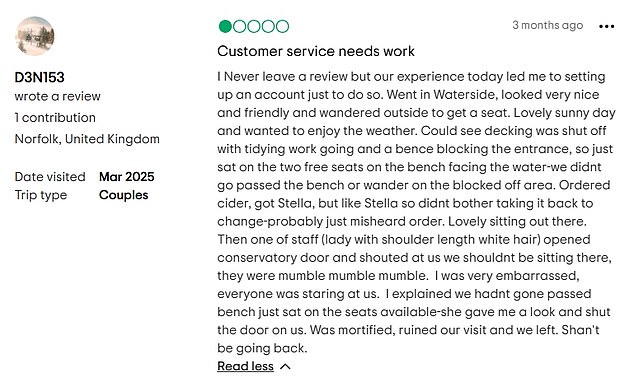 But not everyone has been left enamoured by their visit with some customers slamming the poor service and dress code while others said they were still hungry after their meal