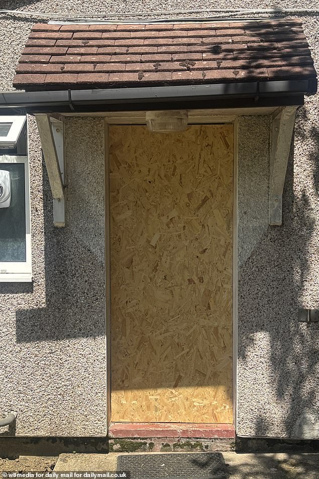 It remains boarded up today following the intense rioting earlier in the week
