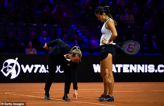 Bley was forced to come down from her umpire chair to point to the area where she believed the ball had struck on the clay surface.