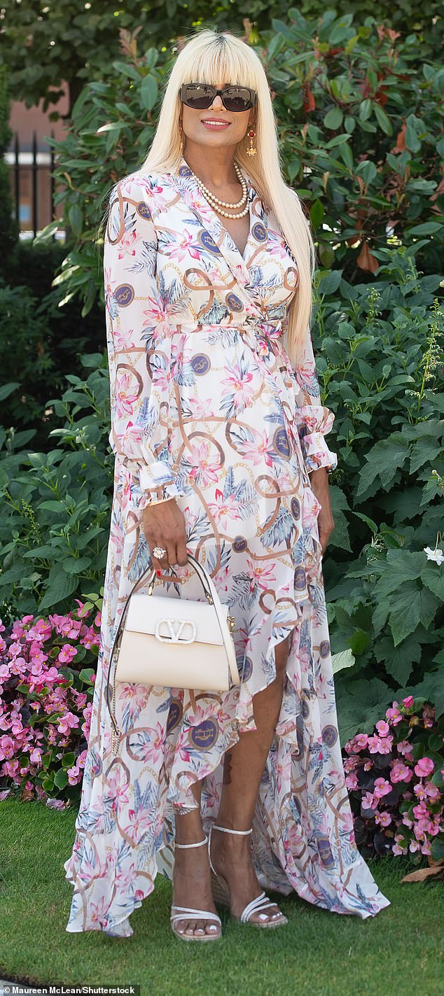 One woman put on a very stylish display in a flowing, floral dress from clothing brand Holland and Cooper