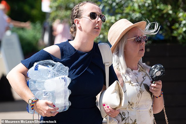 Fans and plenty of water were both essential items for attendees at the Berkshire-based event today