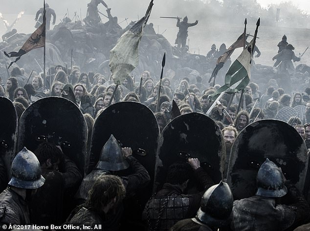 The Battle of the Bastards (pictured), the spectacular war episode towards the end of series six, used around 500 extras to bring the fight scenes to life