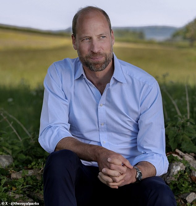 As opposed to anger, William's main emotion now towards his brother is 'indifference', according to a royal source. Pictured: A newly released picture of William for his 43rd birthday