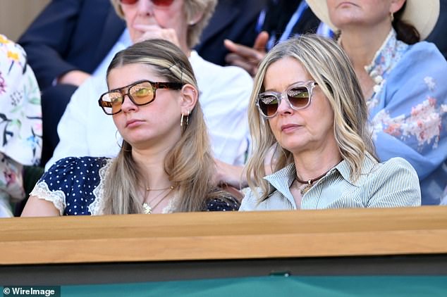 Lady Helen Taylor, 61, was joined by her youngest daughter Estella, 20, at Wimbledon on Saturday