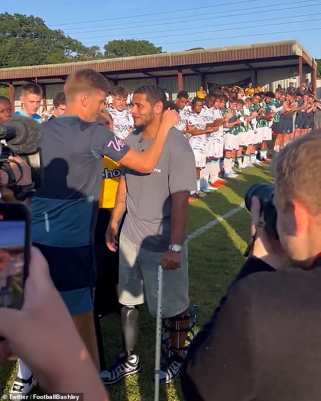 Bashley FC and AFC Bournemouth's development side performed a guard of honour for Chiedozie before their match on Friday