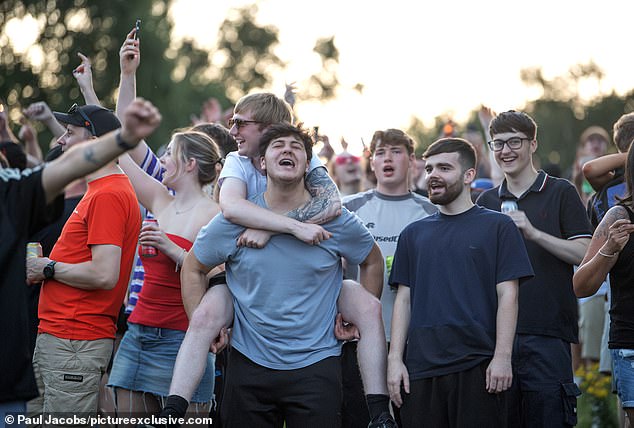 Elsewhere, fans were given a treat as many lucky music lovers were able to enjoy the bands opening night at Heaton Park 'for free' as they watched from nearby hills