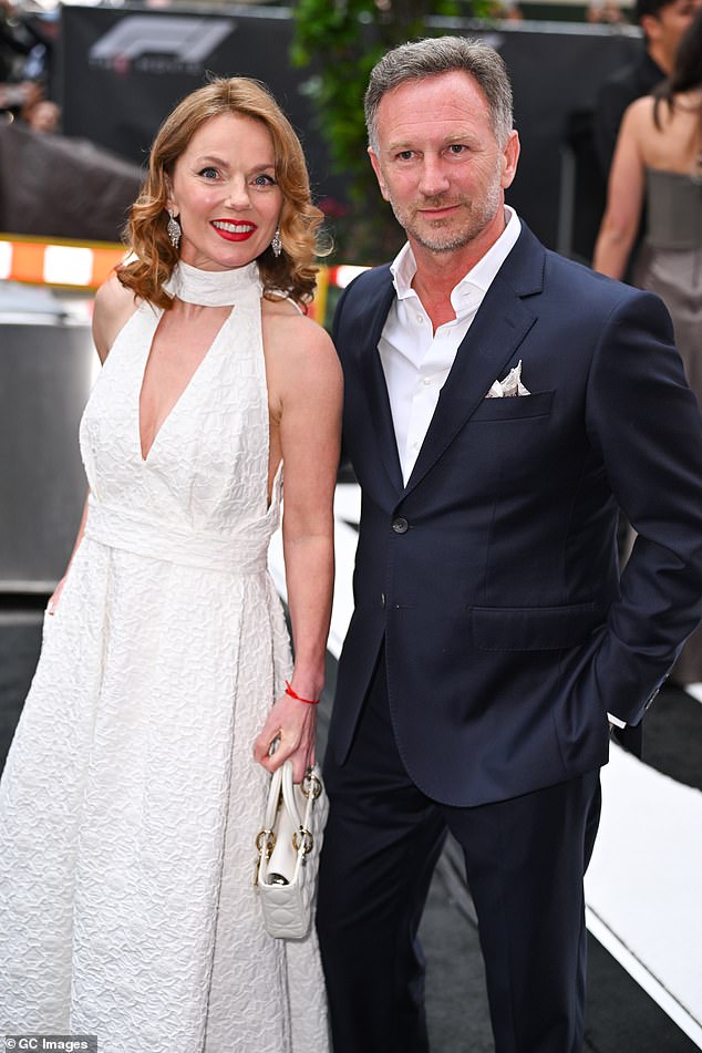 It comes following her husband Christian was released from his operational duties as the boss of Red Bull one year after the scandal that engulfed him (pictured together last month)