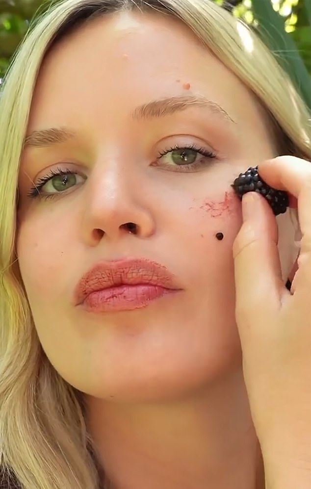 Georgia May Jagger posted an Instagram of her dabbing a blackberry on her cheeks, calling it ¿my favourite summer make-up trick¿