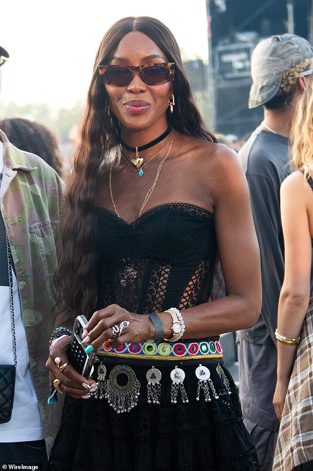 Naomi Campbell attends Wireless Festival at Finsbury Park on July 11, reportedly to see rapper Drake who was headlining