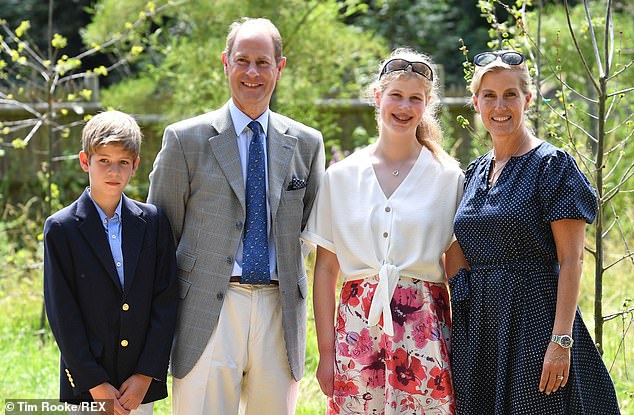James Viscount Severn, Prince Edward, Lady Louise Windsor and Sophie at The Wild Place during a visit to Bristol -- July, 2019