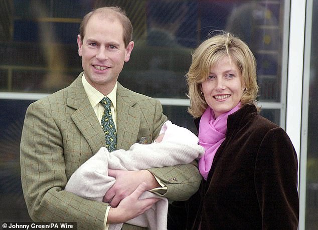 The then Earl and Countess of Wessex (now the Duke and Duchess of Edinburgh) leave Frimley Park Hospital in Surrey with their baby daughter, Lady Louise Windsor -- November, 2003