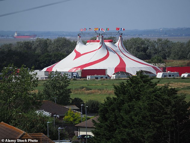 The council also spent £279.91 at the Santus Circus, whose big top is pictured above