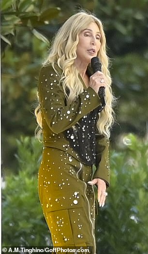 She was a guest at the star-studded event, which was situated on Via Veneto street - known for being one of the most expensive and lavish hotspots in the city