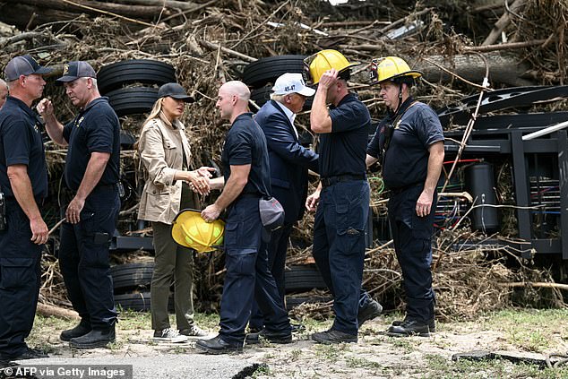 On Thursday, President Donald Trump and the First Lady visited the flood-ravaged area, where they met with first responders, families of the victims, and survivors of the tragic weather event