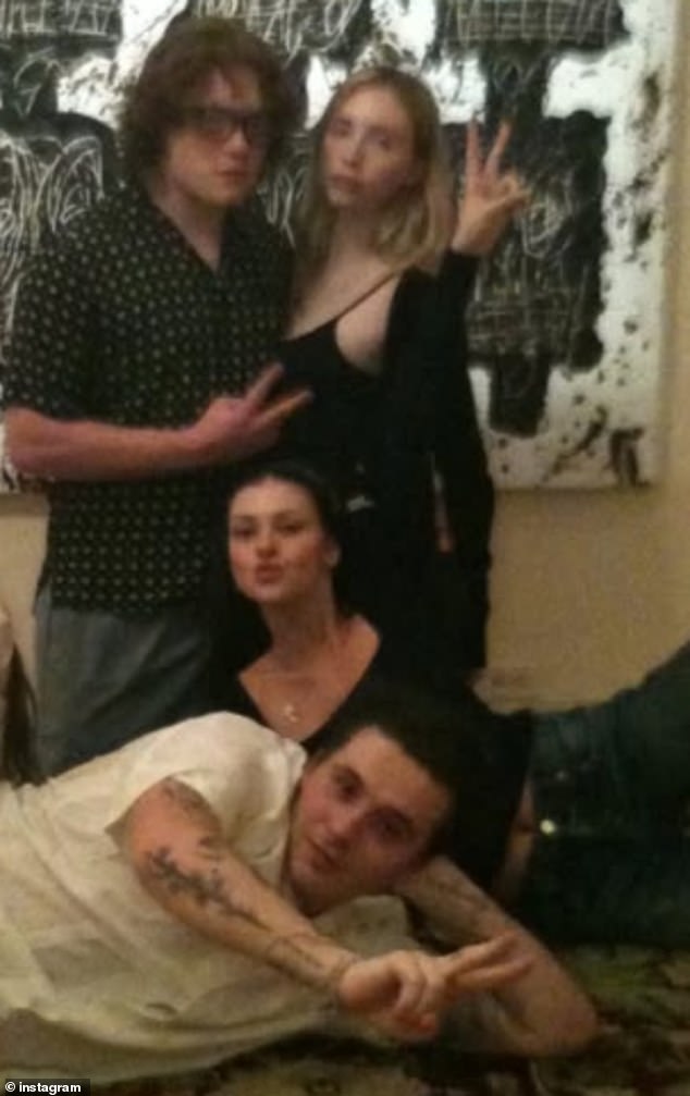 Nicola never fails to congratulate, celebrate or share support for the Peltz family on Instagram (Nicola and Brooklyn pictured with Zach and his girlfriend Aislinn)