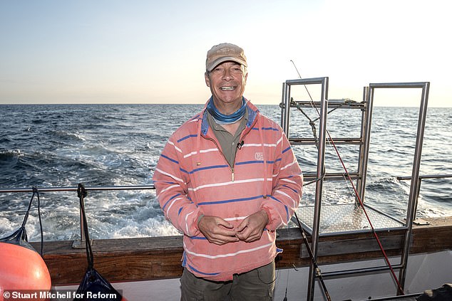 The former Cabinet minister - now UK ambassador to the US - said Mr Farage (pictured on the Channel last week) is a 'highly effective populist' as polls show Reform with a significant lead