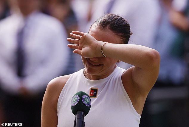 Anisimova wiped away tears during her post-match interview as she admitted she had 'run out of gas'