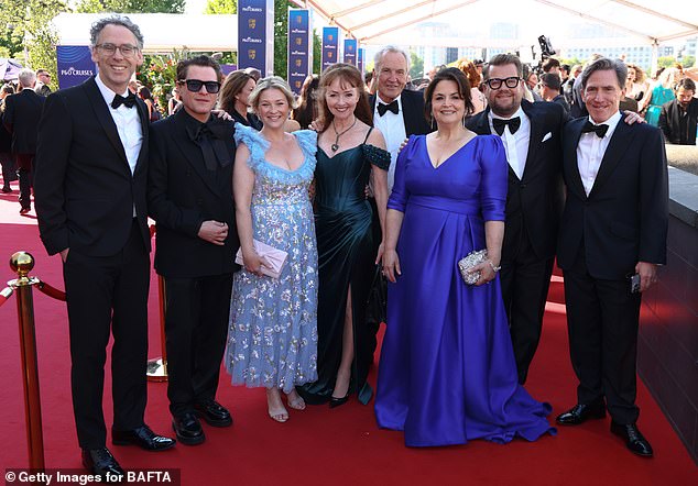 In May, Larry attended the BAFTA TV Awards alongside the Gavin & Stacey cast, including writers James Corden and Ruth Jones