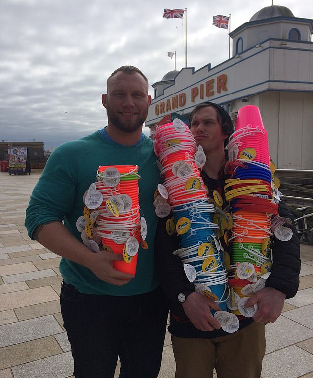 Adam (left) opted for a £12.99 ring, a tacky £140 lace wedding dress she dubbed a 'cheap piece of tat' and £10 see-through frocks for the bridesmaids
