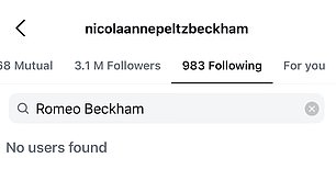 Neither Romeo or Cruz follow Nicola and Brooklyn anymore