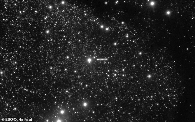 Professor Avi Loeb, a theoretical physicist and cosmologist from Harvard University, told MailOnline that 3I/ATLAS is so large that its appearance in the solar system suggests deliberate steering. Pictured: multiple exposures of the object shown as a series of dots