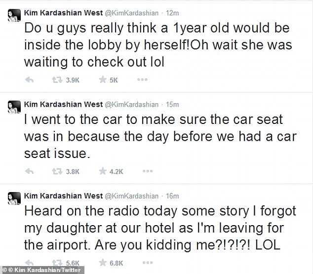However this account differs slightly to the one Kim shared on X in 2014 as she hit back at the time, explaining she first emerged without North because she was tending to an issue with her daughter's car seat